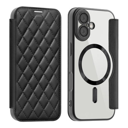 Shield Magsafe RFID Anti-theft Rhombus Leather Phone Case, For iPhone 17 Pro, For iPhone 17, For iPhone Air