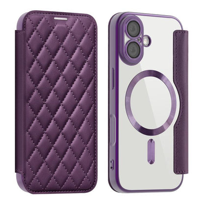 Shield Magsafe RFID Anti-theft Rhombus Leather Phone Case, For iPhone 17 Pro, For iPhone 17, For iPhone Air