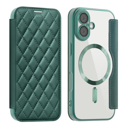 Shield Magsafe RFID Anti-theft Rhombus Leather Phone Case, For iPhone 17 Pro, For iPhone 17, For iPhone Air