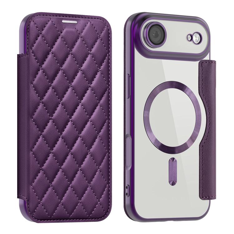 Shield Magsafe RFID Anti-theft Rhombus Leather Phone Case, For iPhone 17 Pro, For iPhone 17, For iPhone Air