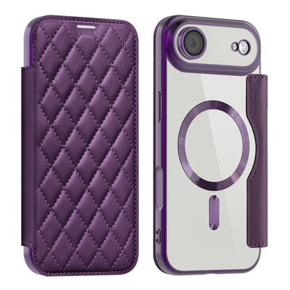 Shield Magsafe RFID Anti-theft Rhombus Leather Phone Case, For iPhone 17 Pro, For iPhone 17, For iPhone Air