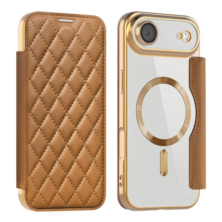 Shield Magsafe RFID Anti-theft Rhombus Leather Phone Case, For iPhone 17 Pro, For iPhone 17, For iPhone Air