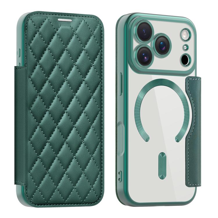 Shield Magsafe RFID Anti-theft Rhombus Leather Phone Case, For iPhone 17e / 16e, For iPhone 17 Pro Max, For iPhone 17 Pro