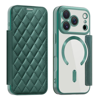 Shield Magsafe RFID Anti-theft Rhombus Leather Phone Case, For iPhone 17 Pro, For iPhone 17, For iPhone Air