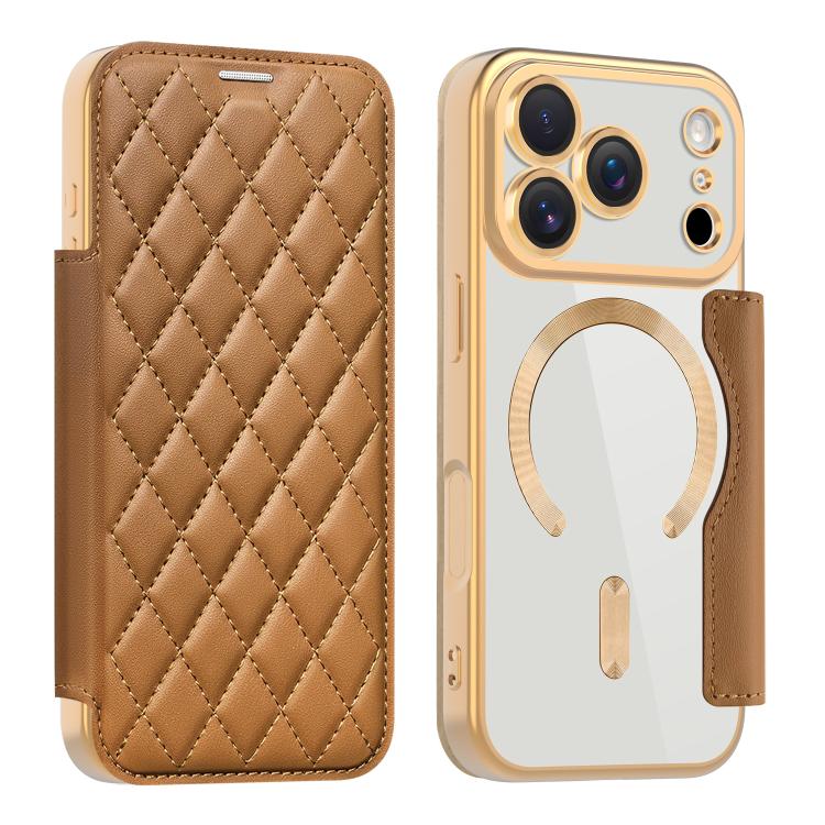 Shield Magsafe RFID Anti-theft Rhombus Leather Phone Case, For iPhone 17 Pro, For iPhone 17, For iPhone Air