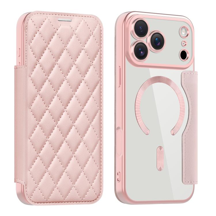 Shield Magsafe RFID Anti-theft Rhombus Leather Phone Case, For iPhone 18 Pro, For iPhone 18 Pro Max, For iPhone 17 Pro Max