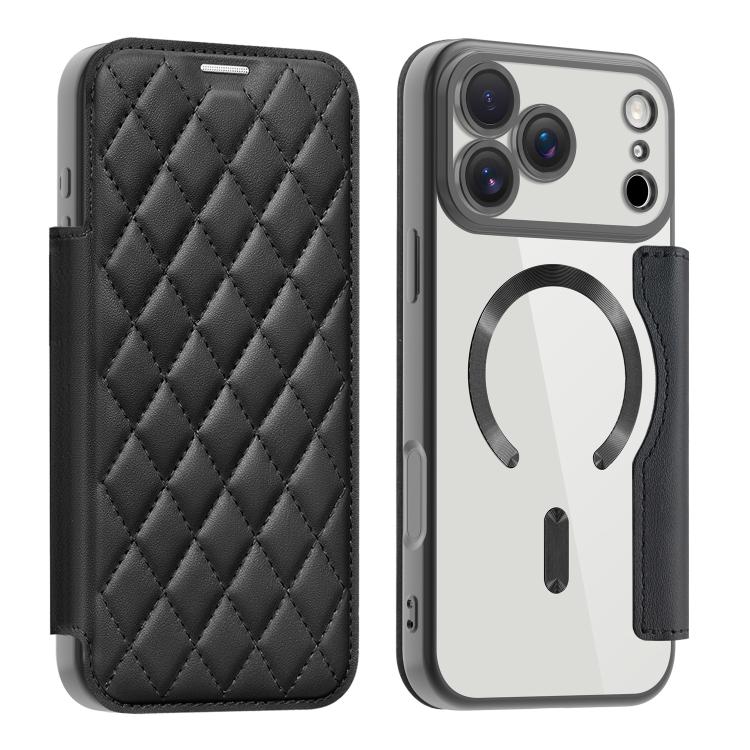 Shield Magsafe RFID Anti-theft Rhombus Leather Phone Case, For iPhone 18 Pro, For iPhone 18 Pro Max, For iPhone 17 Pro Max