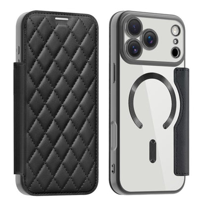 Shield Magsafe RFID Anti-theft Rhombus Leather Phone Case, For iPhone 18 Pro, For iPhone 18 Pro Max, For iPhone 17 Pro Max
