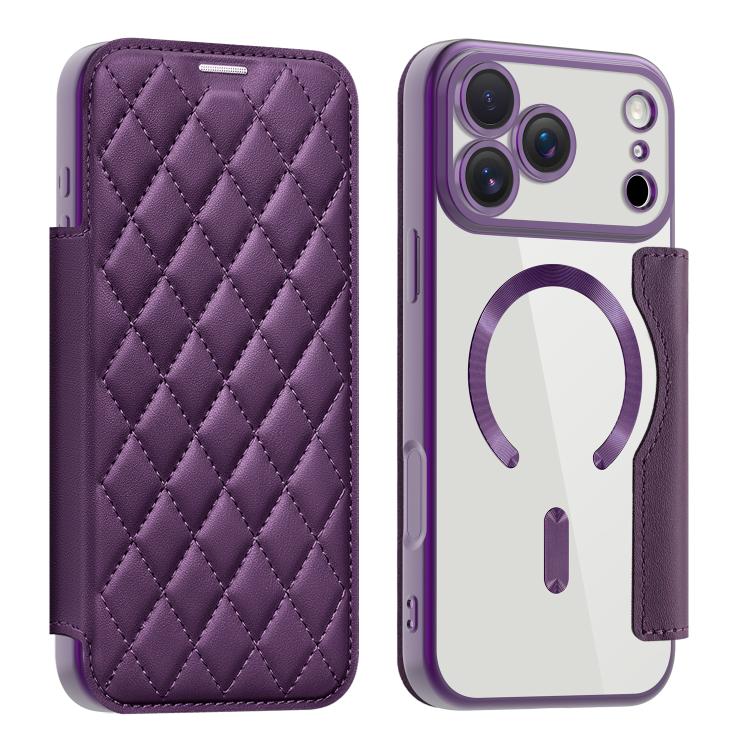 Shield Magsafe RFID Anti-theft Rhombus Leather Phone Case, For iPhone 17e / 16e, For iPhone 17 Pro Max, For iPhone 17 Pro