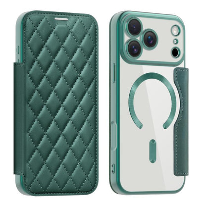Shield Magsafe RFID Anti-theft Rhombus Leather Phone Case, For iPhone 18 Pro, For iPhone 18 Pro Max, For iPhone 17 Pro Max