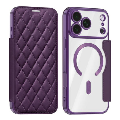 Shield Magsafe RFID Anti-theft Rhombus Leather Phone Case, For iPhone 18 Pro, For iPhone 18 Pro Max, For iPhone 17 Pro Max