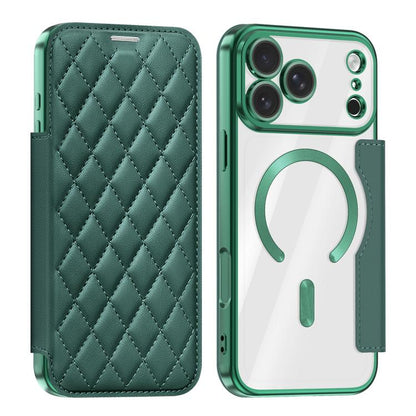 Shield Magsafe RFID Anti-theft Rhombus Leather Phone Case, For iPhone 18 Pro, For iPhone 18 Pro Max, For iPhone 17 Pro Max