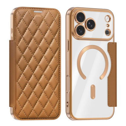 Shield Magsafe RFID Anti-theft Rhombus Leather Phone Case, For iPhone 18 Pro, For iPhone 18 Pro Max, For iPhone 17 Pro Max