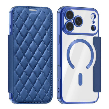Shield Magsafe RFID Anti-theft Rhombus Leather Phone Case, For iPhone 18 Pro, For iPhone 18 Pro Max, For iPhone 17 Pro Max