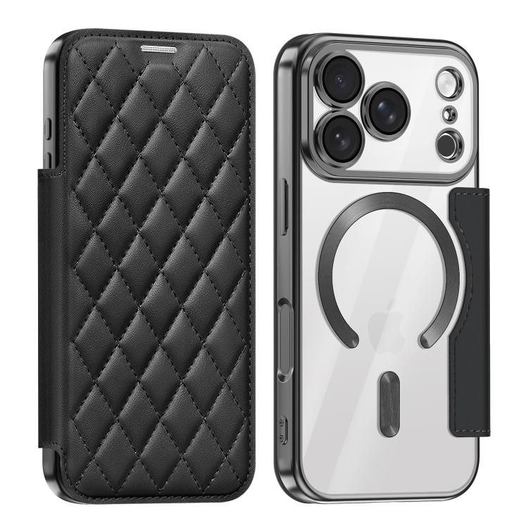 Shield Magsafe RFID Anti-theft Rhombus Leather Phone Case, For iPhone 18 Pro, For iPhone 18 Pro Max, For iPhone 17 Pro Max