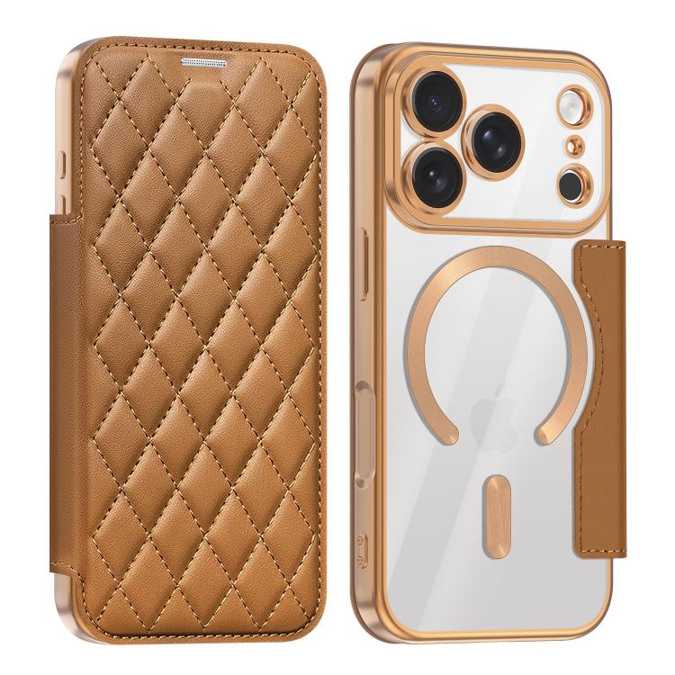 Shield Magsafe RFID Anti-theft Rhombus Leather Phone Case, For iPhone 18 Pro, For iPhone 18 Pro Max, For iPhone 17 Pro Max