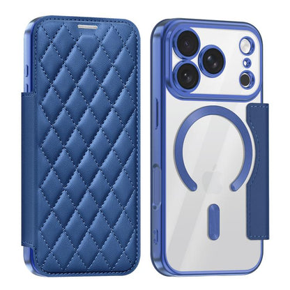 Shield Magsafe RFID Anti-theft Rhombus Leather Phone Case, For iPhone 18 Pro, For iPhone 18 Pro Max, For iPhone 17 Pro Max
