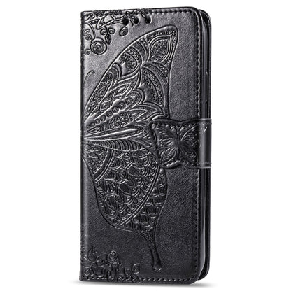 Butterfly Love Flowers Embossing Horizontal Flip Leather Case For One Plus 7  with Holder & Card Slots & Wallet & Lanyard