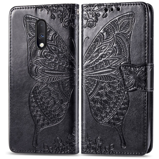 Butterfly Love Flowers Embossing Horizontal Flip Leather Case For One Plus 7  with Holder & Card Slots & Wallet & Lanyard, For OnePlus 7