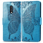 Butterfly Love Flowers Embossing Horizontal Flip Leather Case For One Plus 7  with Holder & Card Slots & Wallet & Lanyard