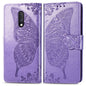 Butterfly Love Flowers Embossing Horizontal Flip Leather Case For One Plus 7  with Holder & Card Slots & Wallet & Lanyard