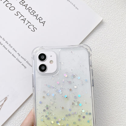 Gradient Glitter Epoxy TPU Thickened Acrylic Phone Case with Wide Lanyard, For iPhone 15 Pro Max, For iPhone 15 Pro, For iPhone 15 Plus, For iPhone 15