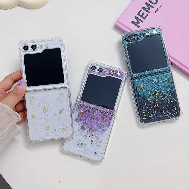 Glitter Meteor  Shockproof Epoxy TPU Phone Case, For Samsung Galaxy Z Flip7 FE / Flip6, For Samsung Galaxy Z Flip5, For Samsung Galaxy Z Flip4, For Samsung Galaxy Z Flip3