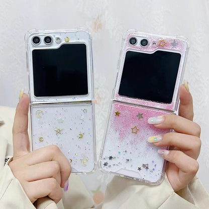 Glitter Meteor  Shockproof Epoxy TPU Phone Case, For Samsung Galaxy Z Flip7 FE / Flip6, For Samsung Galaxy Z Flip5, For Samsung Galaxy Z Flip4, For Samsung Galaxy Z Flip3
