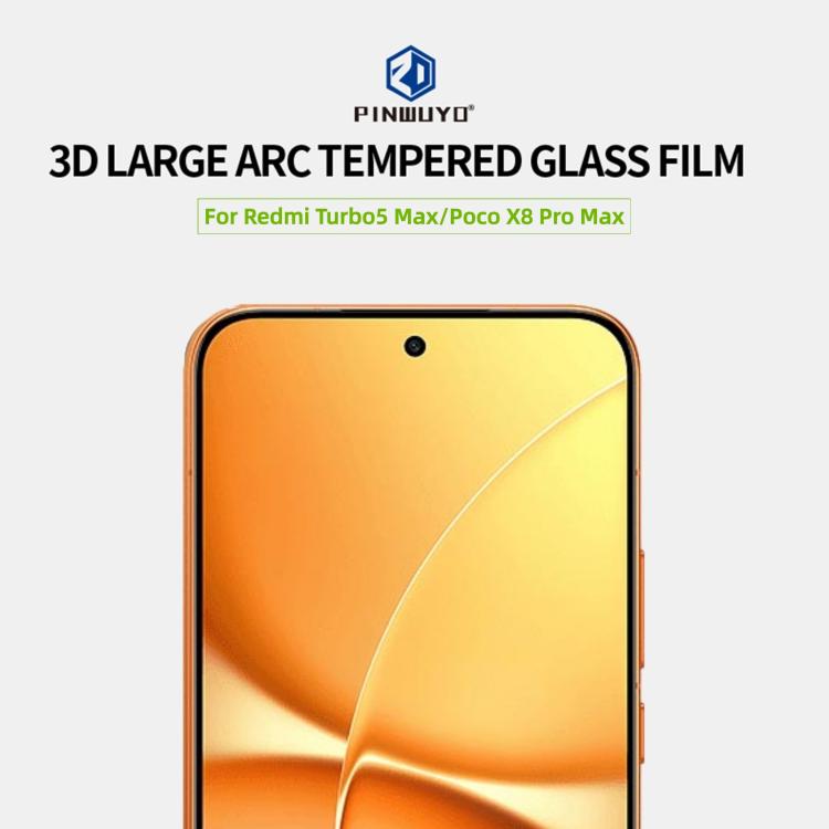 PINWUYO 9H 3D Full Screen Explosion-proof Tempered Glass Film, For Redmi Turbo5 Max / Poco X8 Pro Max Unlock, For Redmi Turbo 5 / Poco X8 Pro Unlock, For Xiaomi Poco F8 Pro Unlock, For Xiaomi 17 Ultra Unlock, For Xiaomi Poco F8 Ultra Unlock            ...