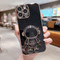 Electroplating Astronaut Holder Phone Case, For iPhone 16, For iPhone 15 Pro Max, For iPhone 15 Pro, For iPhone 15 Plus