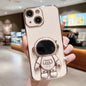 Electroplating Astronaut Holder Phone Case, For iPhone 16, For iPhone 15 Pro Max, For iPhone 15 Pro, For iPhone 15 Plus