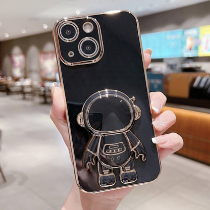 Electroplating Astronaut Holder Phone Case, For iPhone 16, For iPhone 15 Pro Max, For iPhone 15 Pro, For iPhone 15 Plus