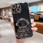 Electroplating Astronaut Holder Phone Case, For iPhone 16, For iPhone 15 Pro Max, For iPhone 15 Pro, For iPhone 15 Plus