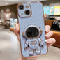 Electroplating Astronaut Holder Phone Case, For iPhone 16, For iPhone 15 Pro Max, For iPhone 15 Pro, For iPhone 15 Plus