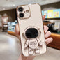 Electroplating Astronaut Holder Phone Case, For iPhone 16, For iPhone 15 Pro Max, For iPhone 15 Pro, For iPhone 15 Plus