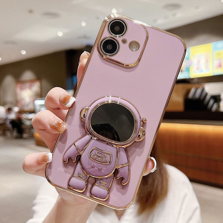 Electroplating Astronaut Holder Phone Case, For iPhone 16, For iPhone 15 Pro Max, For iPhone 15 Pro, For iPhone 15 Plus