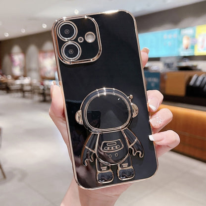 Electroplating Astronaut Holder Phone Case, For iPhone 16, For iPhone 15 Pro Max, For iPhone 15 Pro, For iPhone 15 Plus