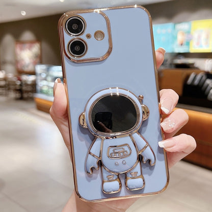 Electroplating Astronaut Holder Phone Case, For iPhone 16, For iPhone 15 Pro Max, For iPhone 15 Pro, For iPhone 15 Plus