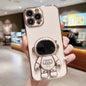 Electroplating Astronaut Holder Phone Case, For iPhone Air, For iPhone 16 Pro Max, For iPhone 16 Pro, For iPhone 16 Plus