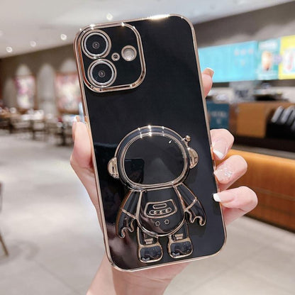 Electroplating Astronaut Holder Phone Case, For iPhone 17e / 16e, For iPhone 17 Pro Max, For iPhone 17 Pro, For iPhone 17