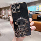 Electroplating Astronaut Holder Phone Case, For iPhone 17e / 16e, For iPhone 17 Pro Max, For iPhone 17 Pro, For iPhone 17