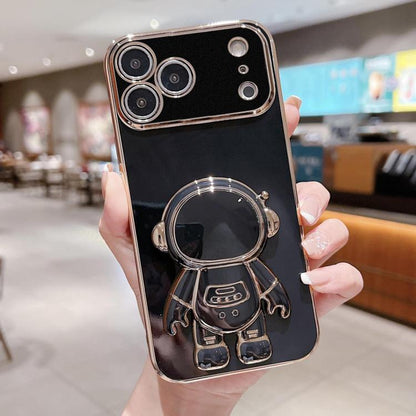 Electroplating Astronaut Holder Phone Case, For iPhone 17e / 16e, For iPhone 17 Pro Max, For iPhone 17 Pro, For iPhone 17