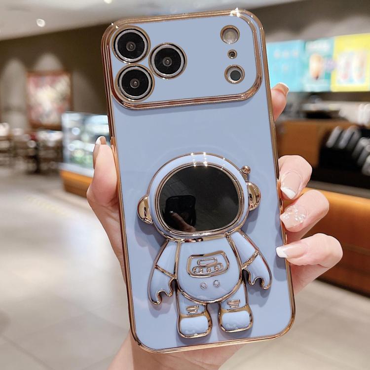 Electroplating Astronaut Holder Phone Case, For iPhone 17e / 16e, For iPhone 17 Pro Max, For iPhone 17 Pro, For iPhone 17