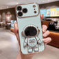 Electroplating Astronaut Holder Phone Case, For iPhone 17e / 16e, For iPhone 17 Pro Max, For iPhone 17 Pro, For iPhone 17