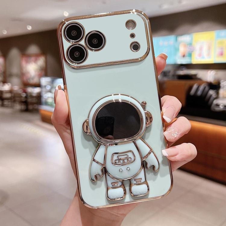 Electroplating Astronaut Holder Phone Case, For iPhone 17e / 16e, For iPhone 17 Pro Max, For iPhone 17 Pro, For iPhone 17