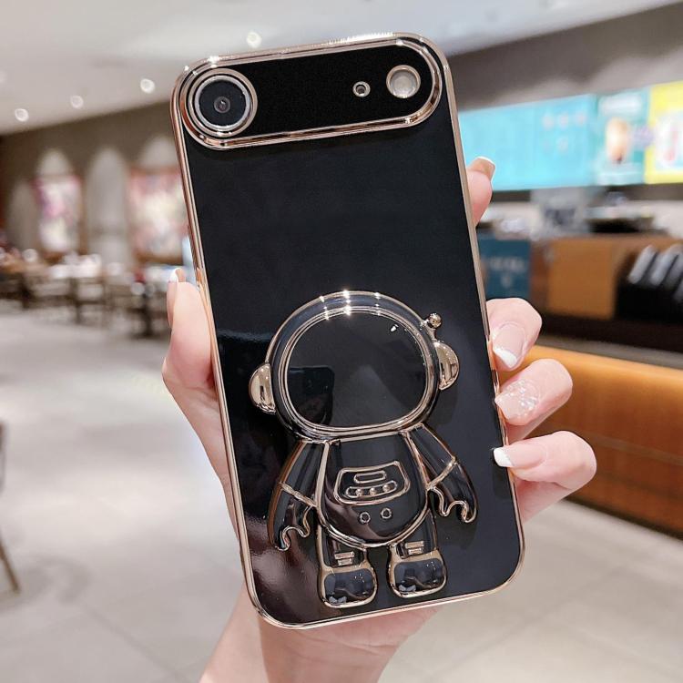 Electroplating Astronaut Holder Phone Case, For iPhone Air, For iPhone 16 Pro Max, For iPhone 16 Pro, For iPhone 16 Plus