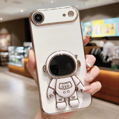 Electroplating Astronaut Holder Phone Case, For iPhone Air, For iPhone 16 Pro Max, For iPhone 16 Pro, For iPhone 16 Plus