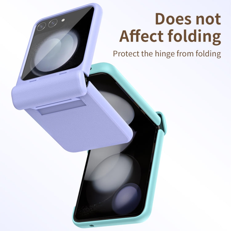 Integrated Film Plain Leather Phone Case, For Samsung Galaxy Z Flip6 / Flip7 FE