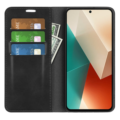 Retro-skin Magnetic Suction Leather Phone Case, For Xiaomi Redmi Note 13 5G, For Xiaomi Redmi 13C, For Xiaomi Redmi Note 13 Pro+, For Xiaomi Redmi Note 13 Pro 5G