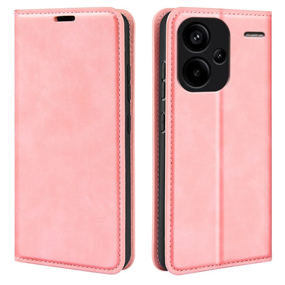Retro-skin Magnetic Suction Leather Phone Case, For Xiaomi 14, For Xiaomi Redmi Note 13 5G, For Xiaomi Redmi 13C, For Xiaomi Redmi Note 13 Pro+